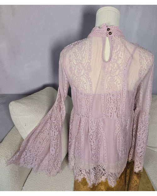 Pink attard state Lace Long Sleeve Mini Dress, size S – photo 2