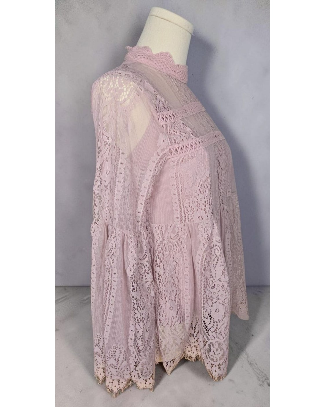 attard state Lace Long Sleeve Mini Dress