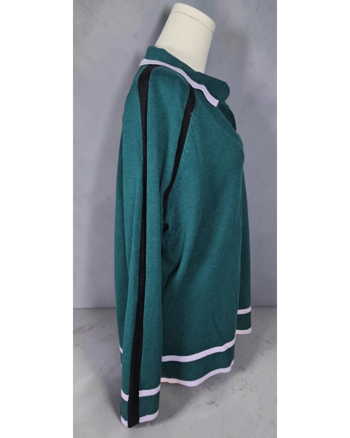 T by TALBOTS Contrast-Trim Polo Sweater