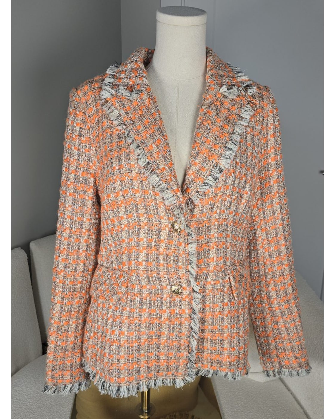 WALTER BAKER Damon Tweed Fringe Blazer - Style# W30549 - NWT