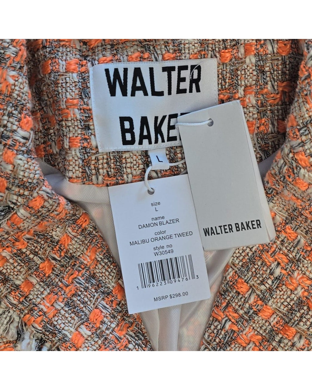 WALTER BAKER Damon Tweed Fringe Blazer - Style# W30549 - NWT