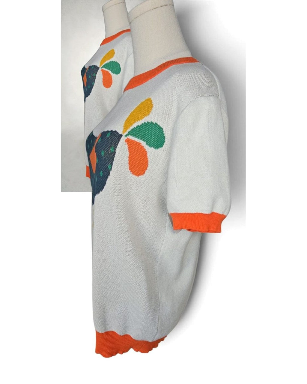 OXKNIT Rooster Jacquard Short Sleeve Knit Top