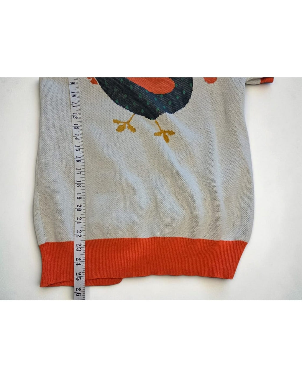 OXKNIT Rooster Jacquard Short Sleeve Knit Top