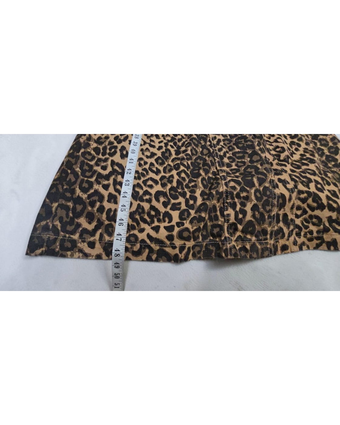 Brown Fashion Nova Leopard Print Denim Trench Coat - NWT, size M – photo 3