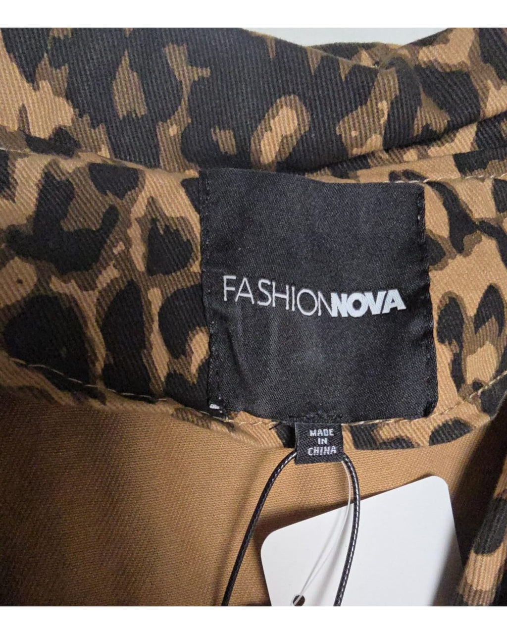 Fashion Nova Leopard Print Denim Trench Coat - NWT