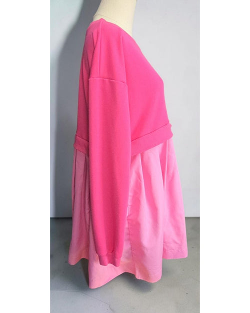 Pink Ces Femme Ceo Femme Mixed-Media Sweatshirt Mini Dress, size S – photo 2