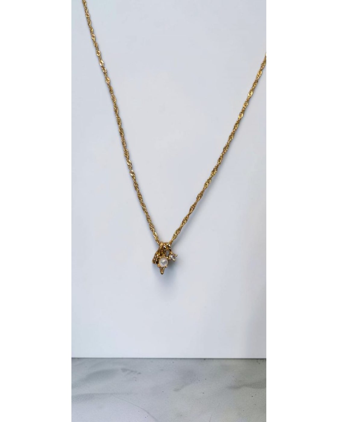 Gold THE CURATED PEARL Crystal Drop Pendant Necklace
