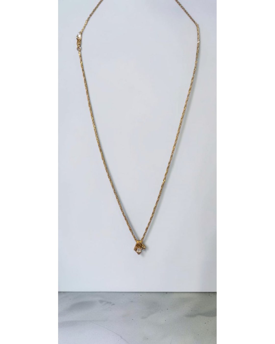 Gold THE CURATED PEARL Crystal Drop Pendant Necklace – photo 2