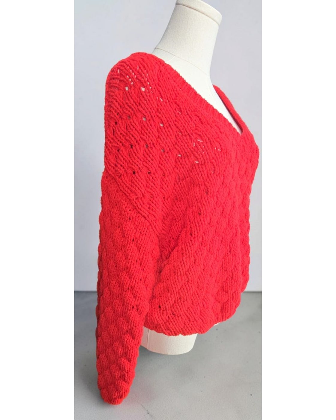 Pink Lily Textured V-Neck Sweater