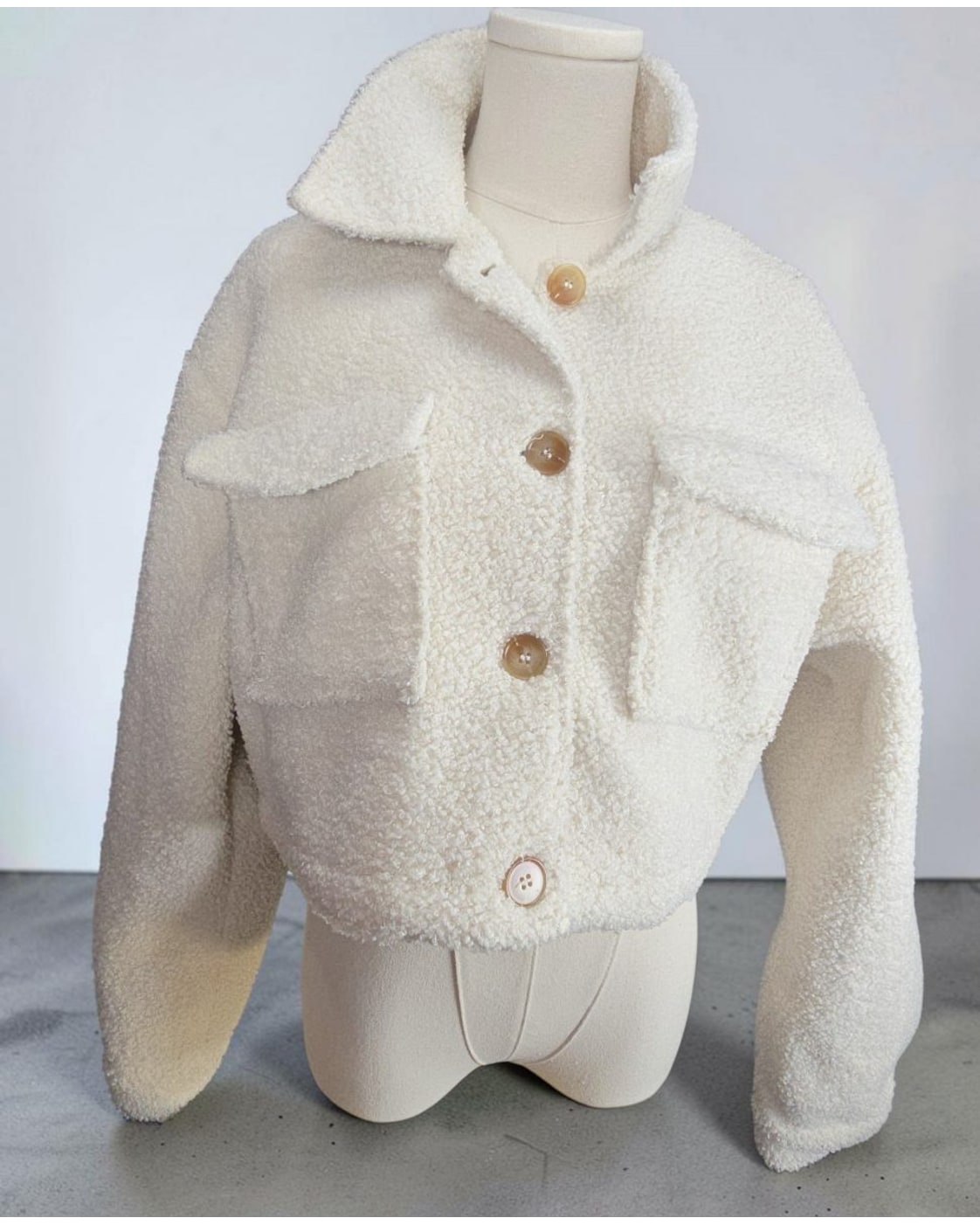 MIMOSA Cropped Sherpa Teddy Jacket