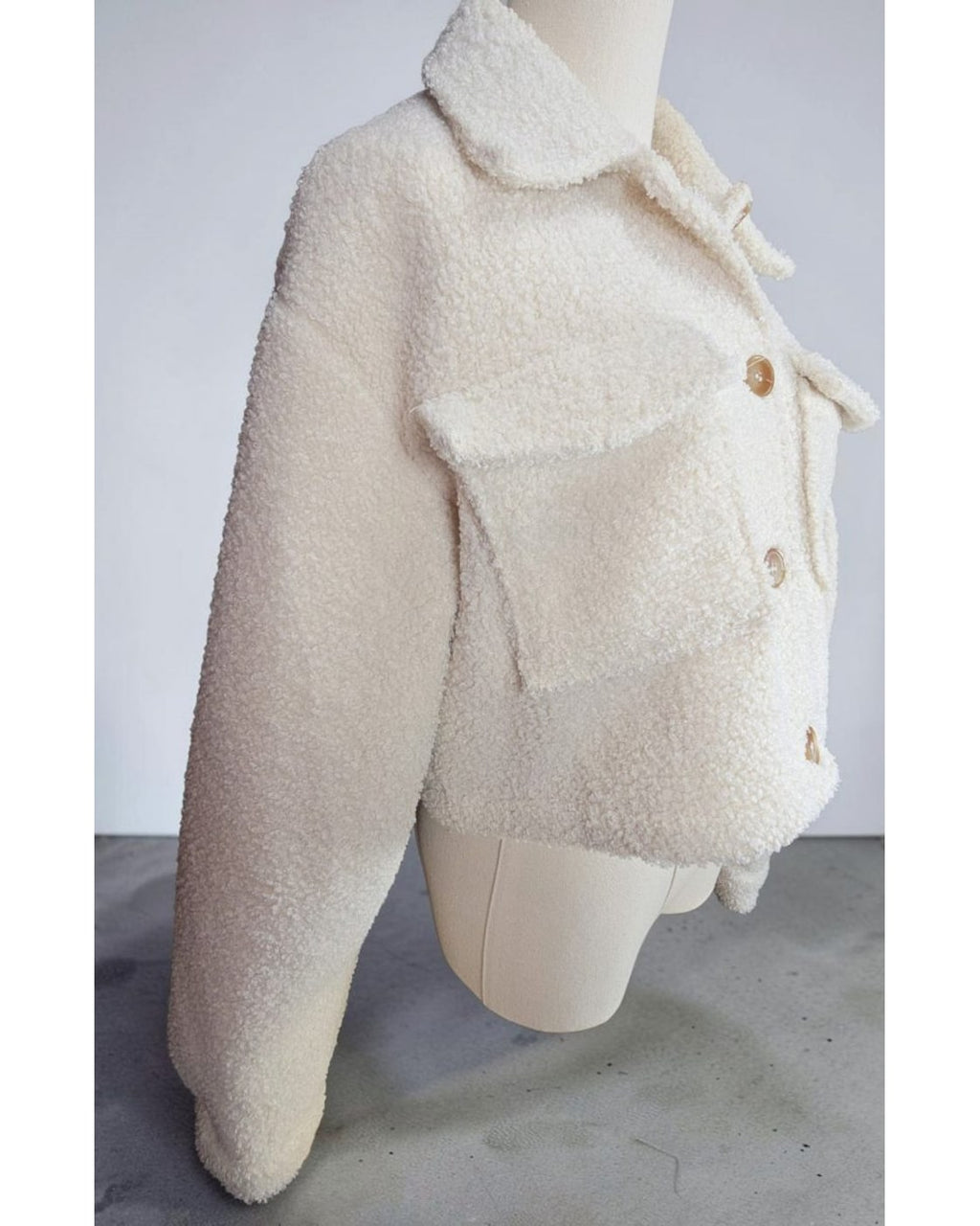 MIMOSA Cropped Sherpa Teddy Jacket