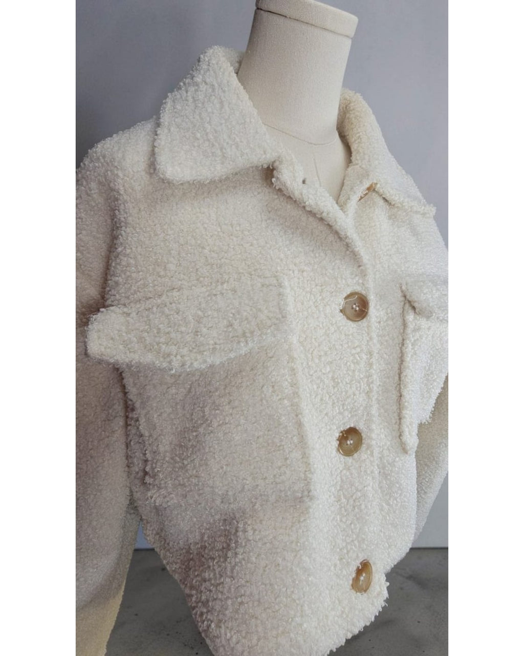 MIMOSA Cropped Sherpa Teddy Jacket