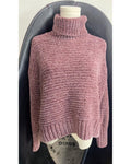 PINK ROSE Chenille Ribbed Turtleneck Sweater