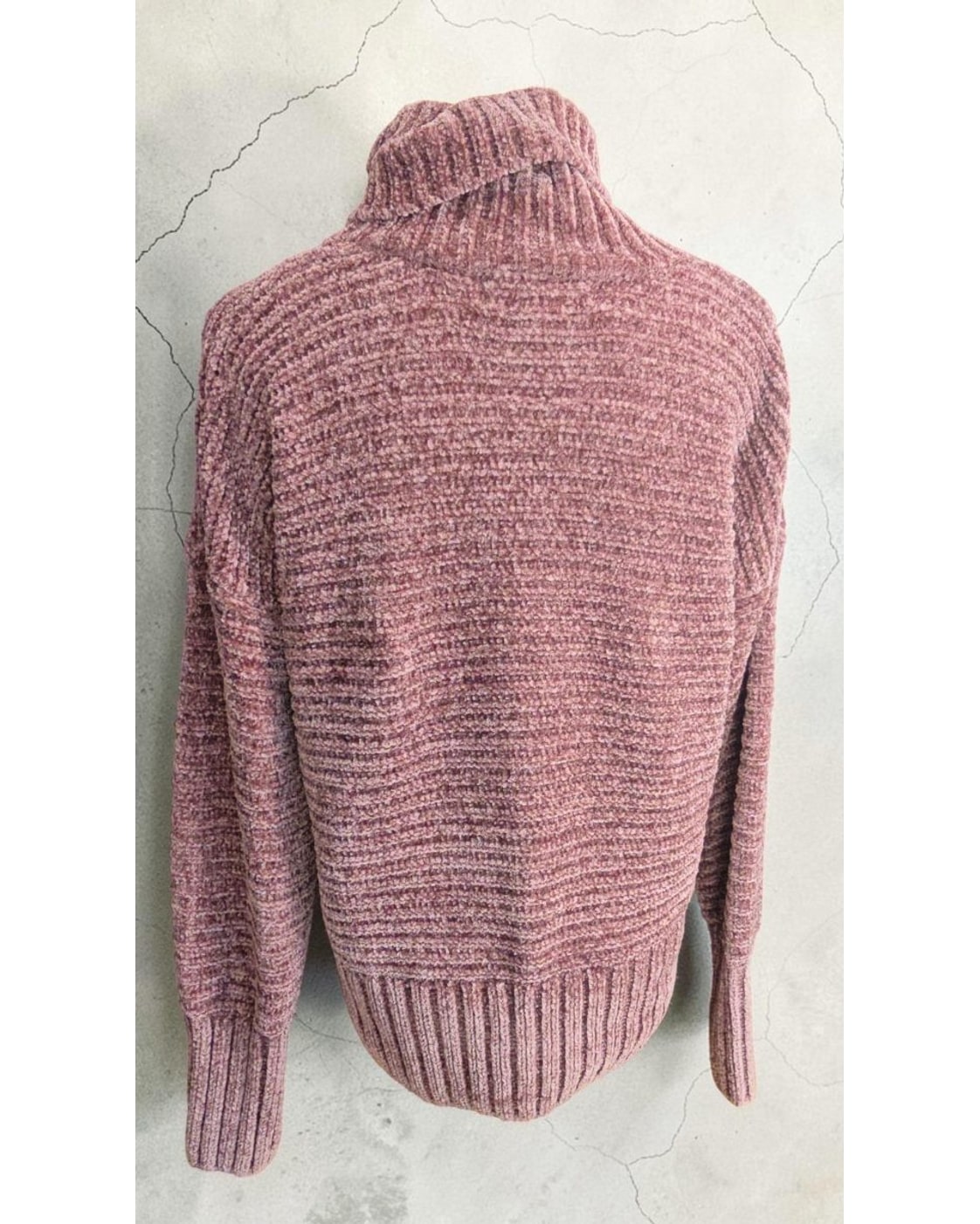PINK ROSE Chenille Ribbed Turtleneck Sweater, size M – photo 3