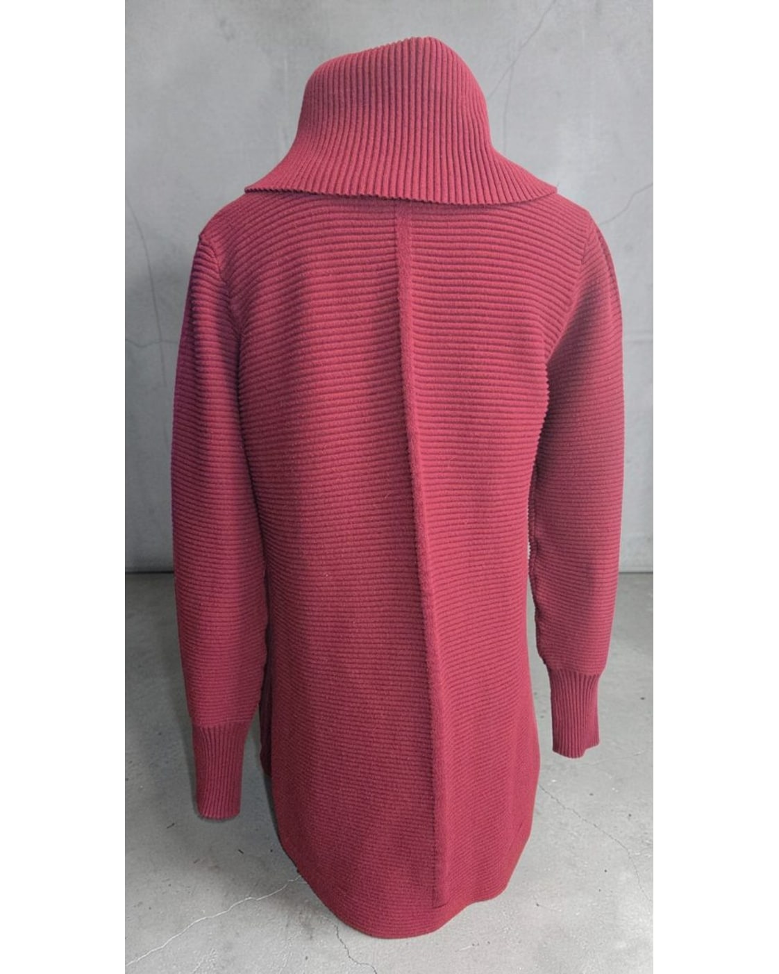 Red cyrus Ribbed Cowl-Neck Tunic Sweater, size M – photo 3