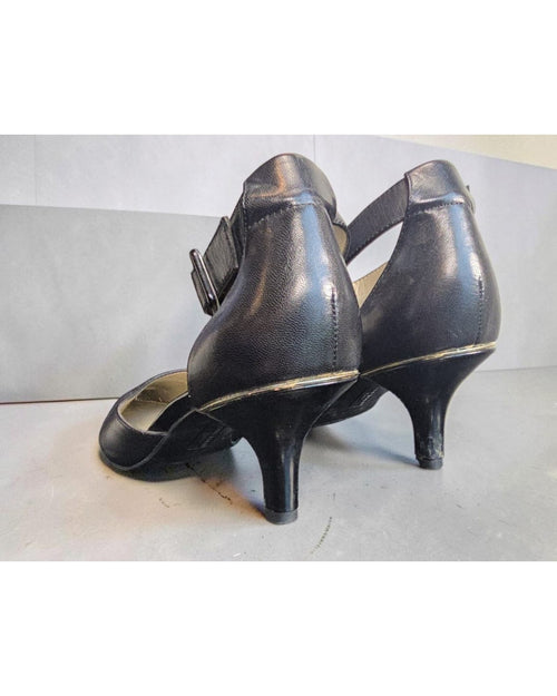 Black ANNE KLEIN Pointed-Toe Ankle-Strap Kitten Heels, size 9 – photo 2