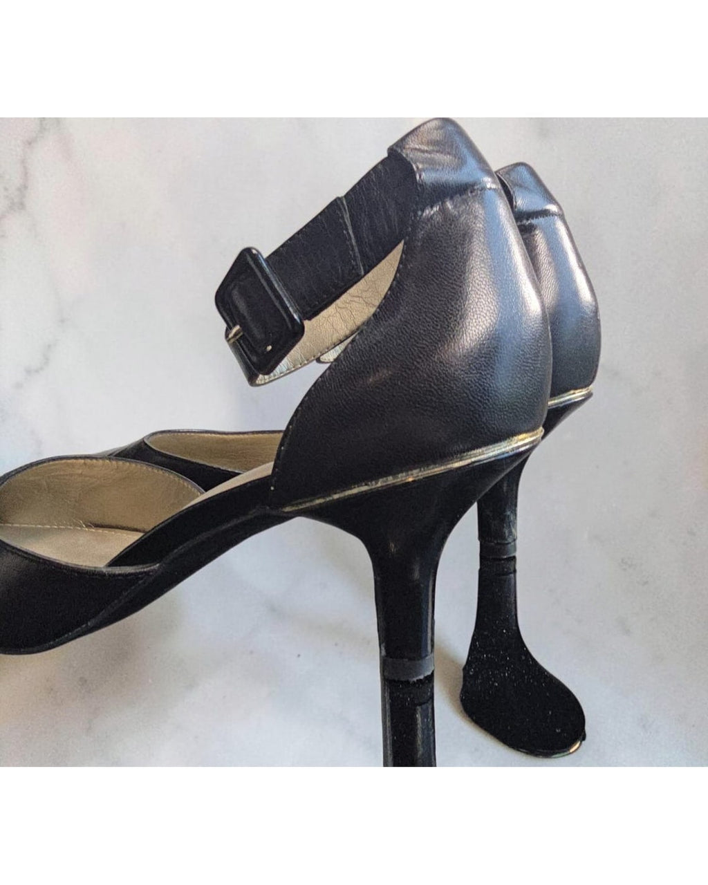 ANNE KLEIN Pointed-Toe Ankle-Strap Kitten Heels