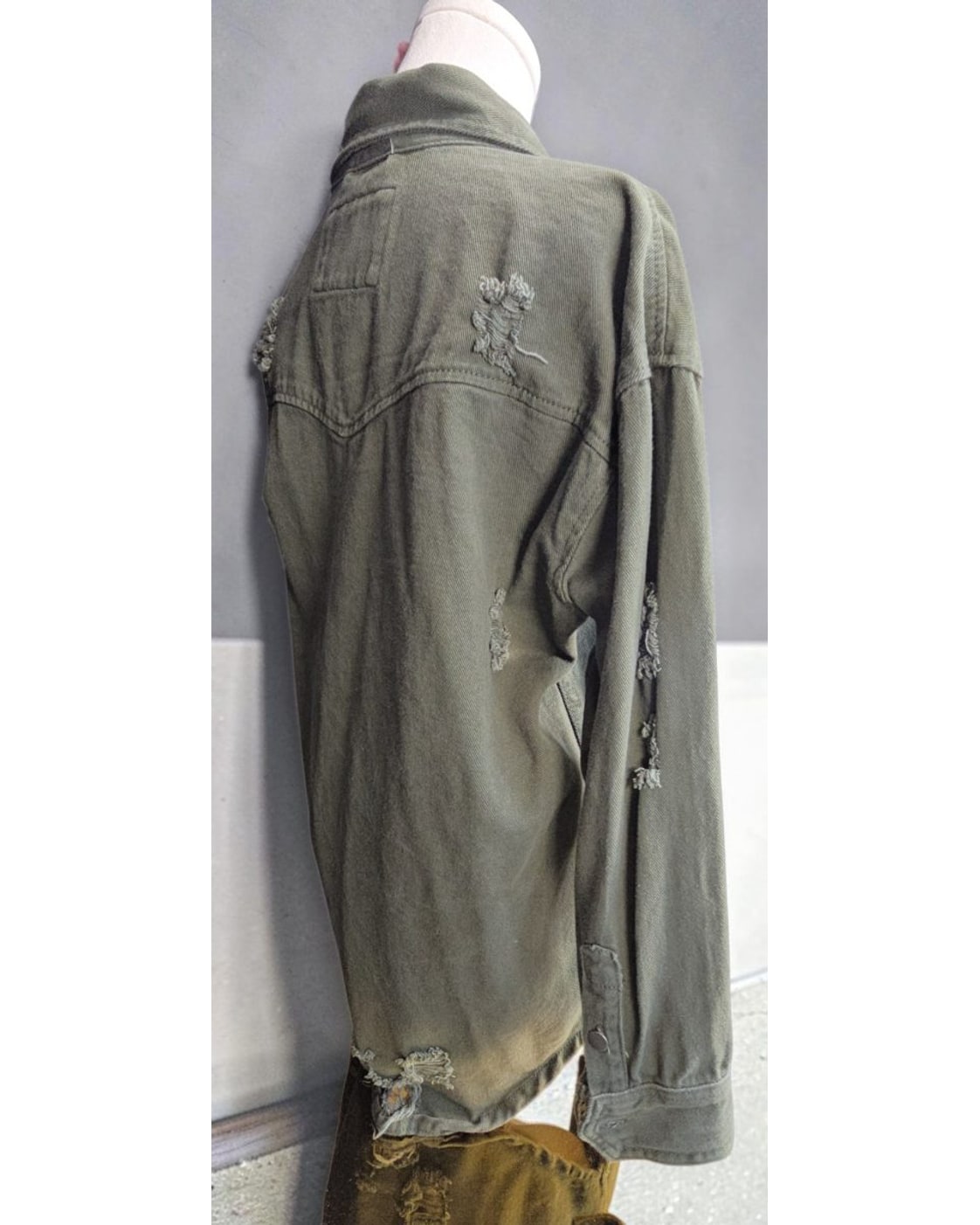 AMERICAN BAZI Distressed Denim Shirt Jacket