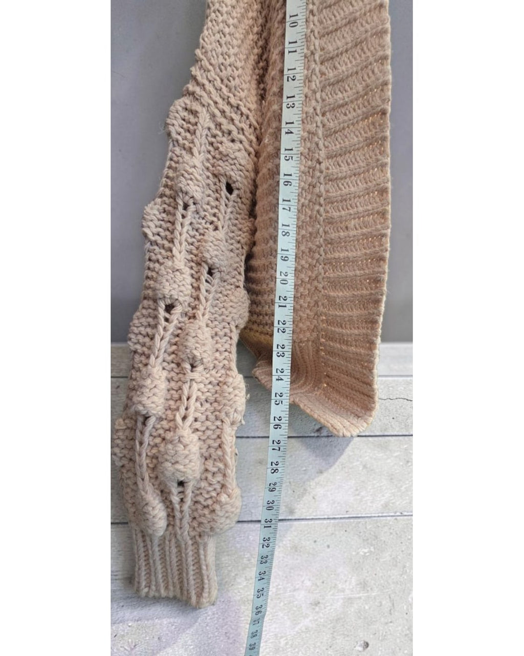 Chunky Cable-Sleeve Open-Front Cardigan