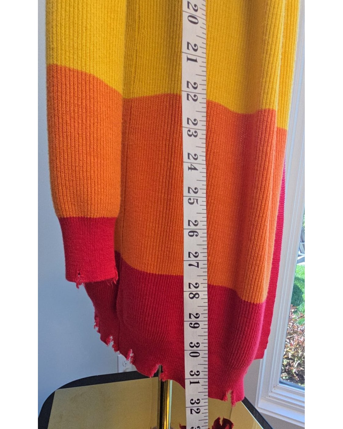 HONEY PUNCH Bold Stripe Distressed Long Cardigan - Style# TT15204M