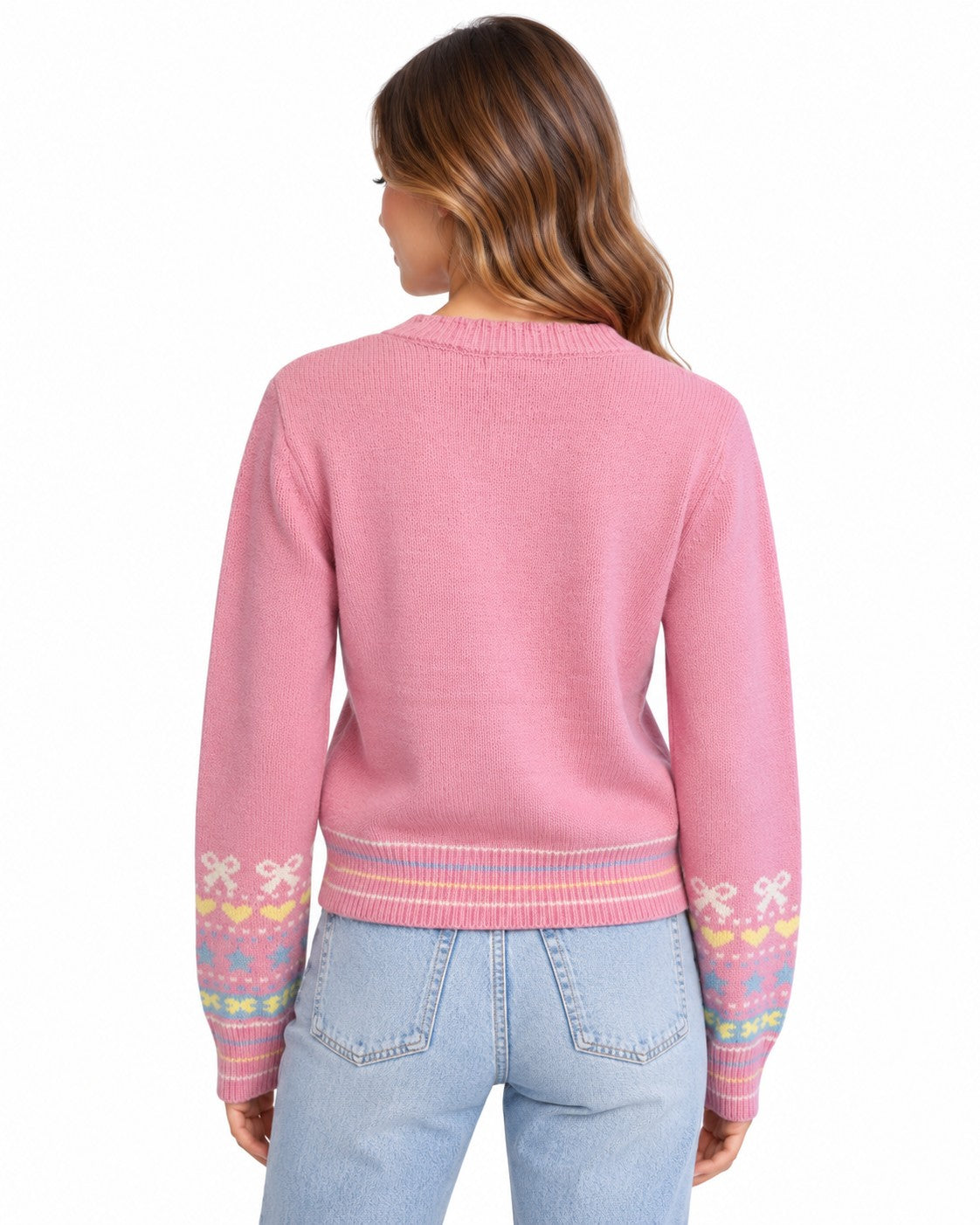 Sincerely Jules Fair Isle Heart Crewneck Sweater - Style# SW-124-808 - NWT