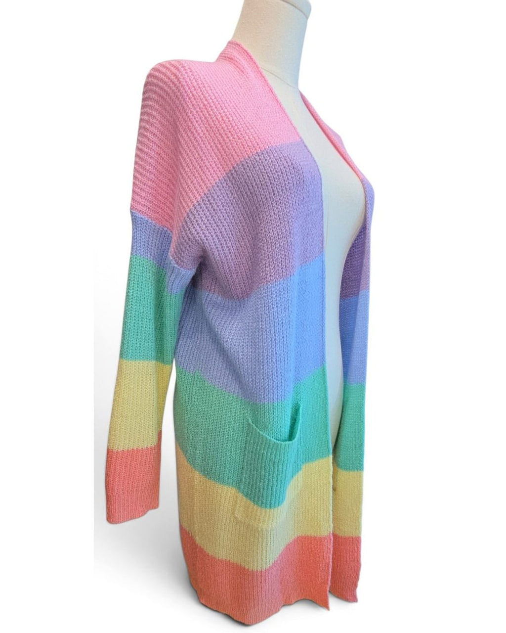 debut Wide-Stripe Long Cardigan