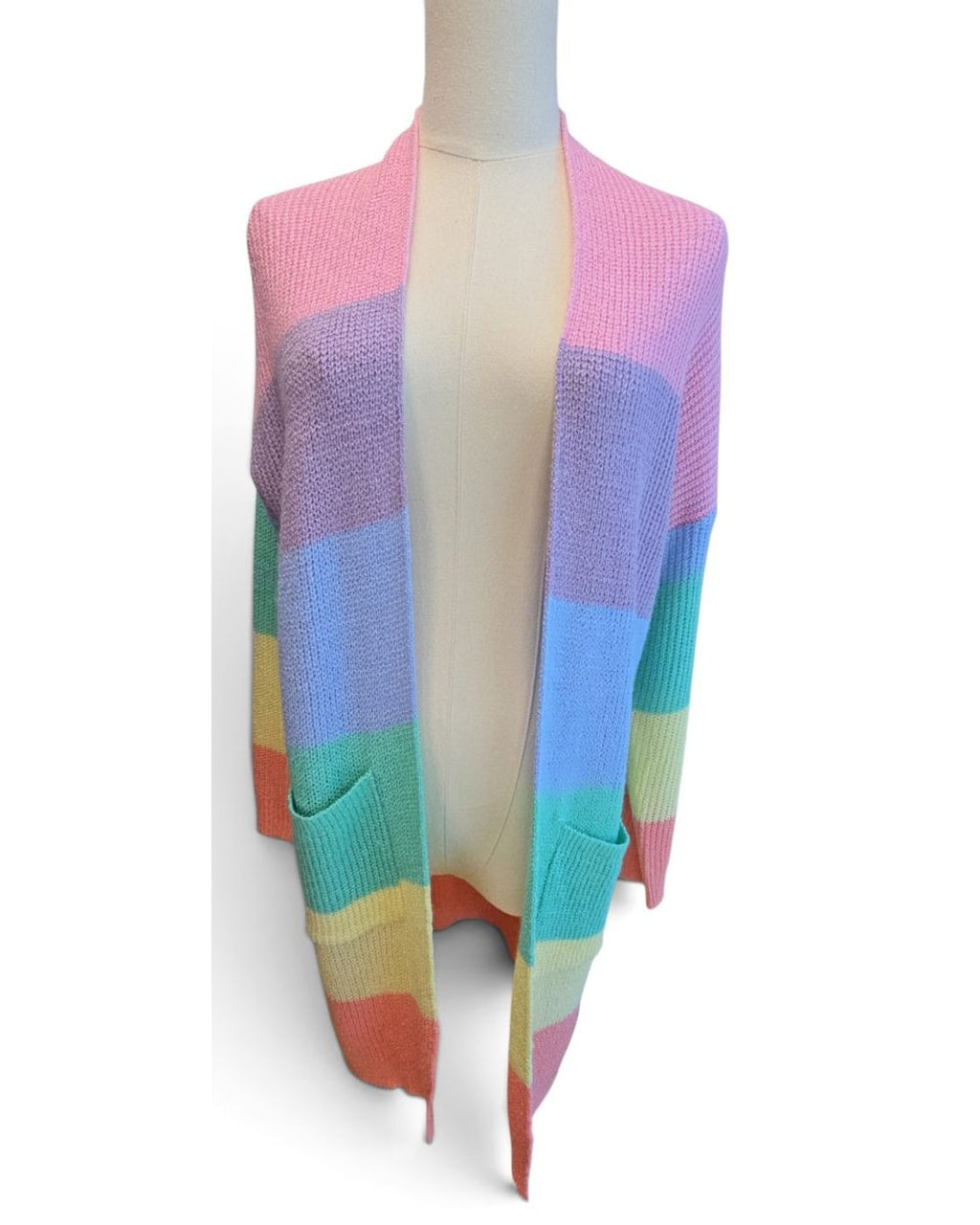 debut Wide-Stripe Long Cardigan