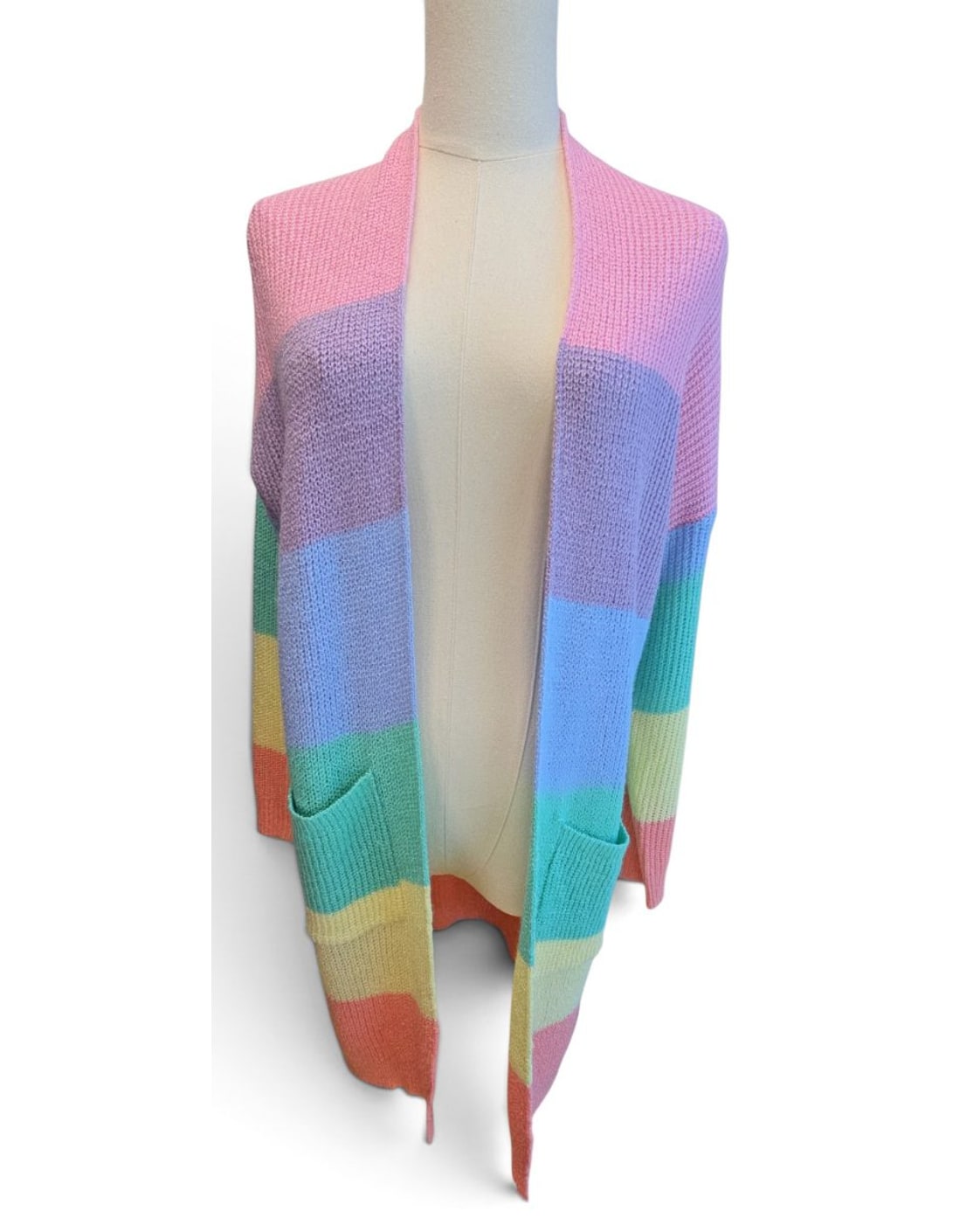 debut Wide-Stripe Long Cardigan