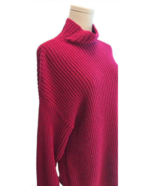 Pink AMERICAN EAGLE Oversized Ribbed Turtleneck Sweater, size M