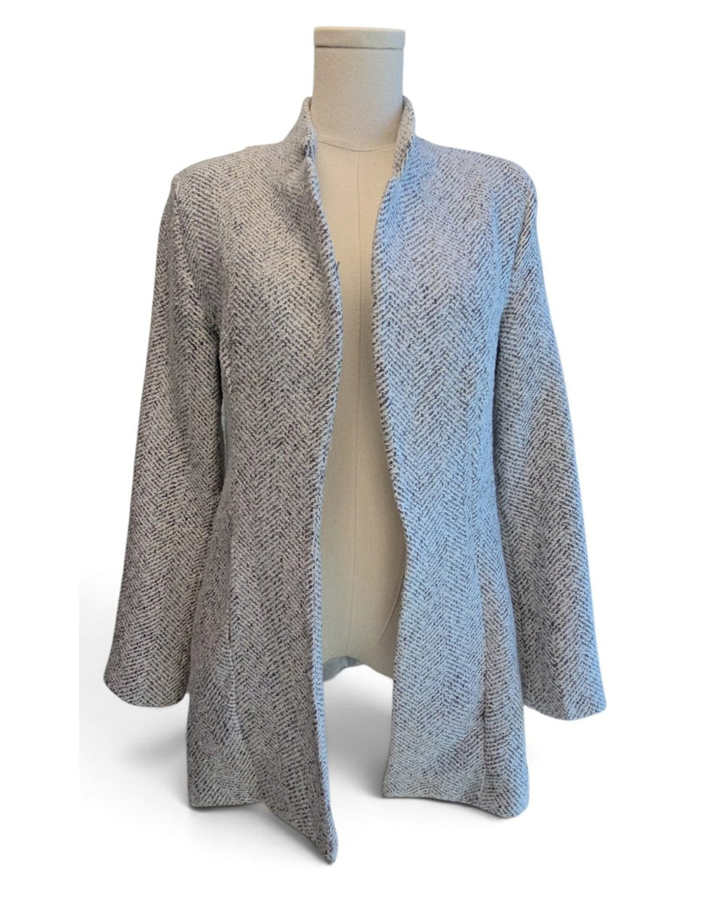 Textured Open-Front Cardigan