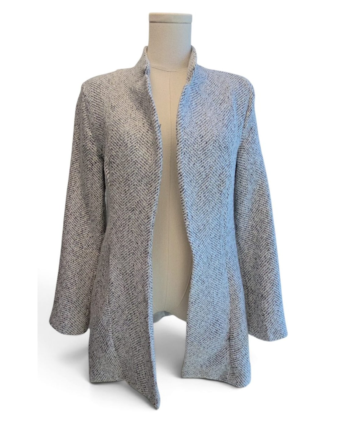 Textured Open-Front Cardigan