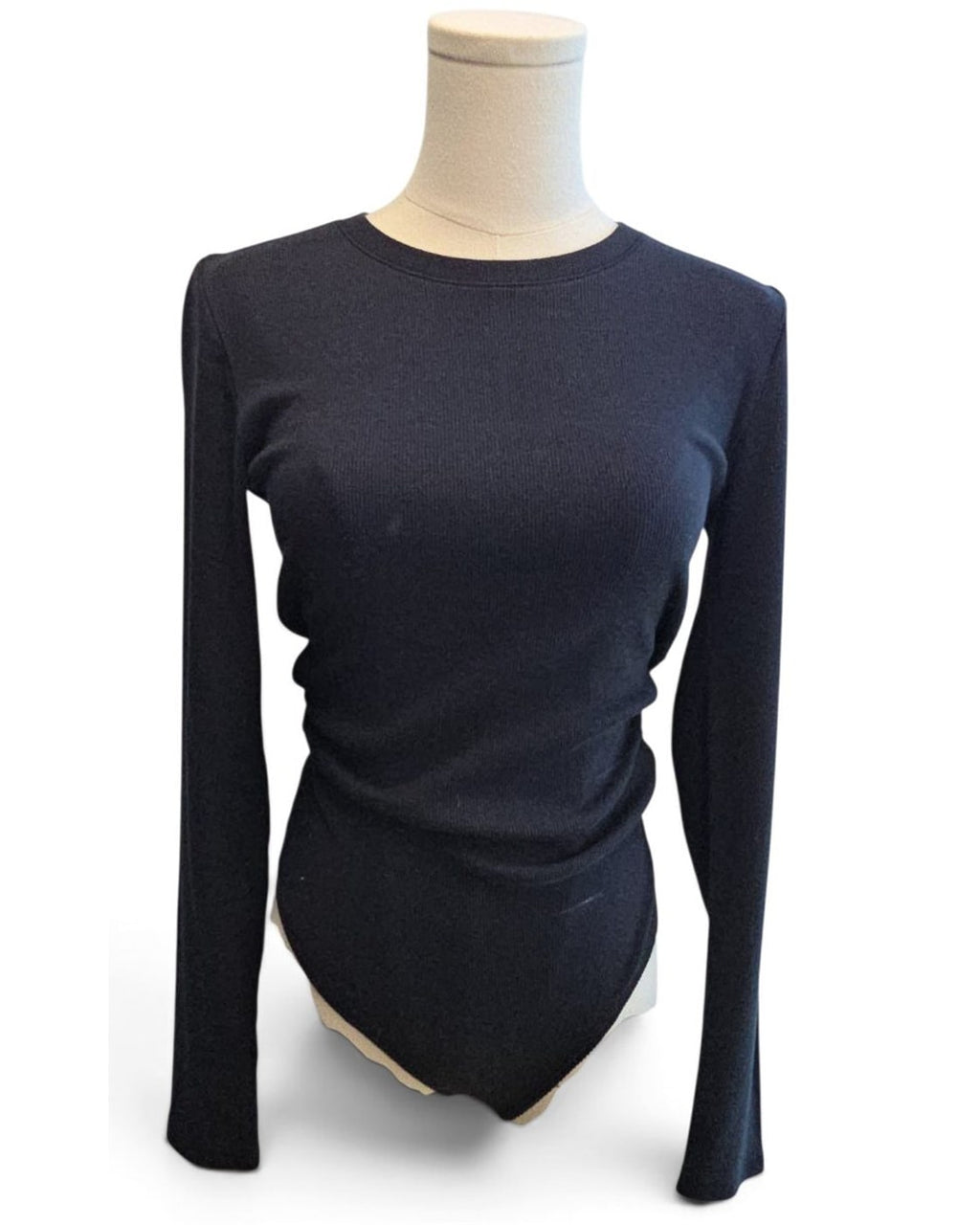 Abercrombie & Fitch Ribbed Long-Sleeve Crewneck Bodysuit