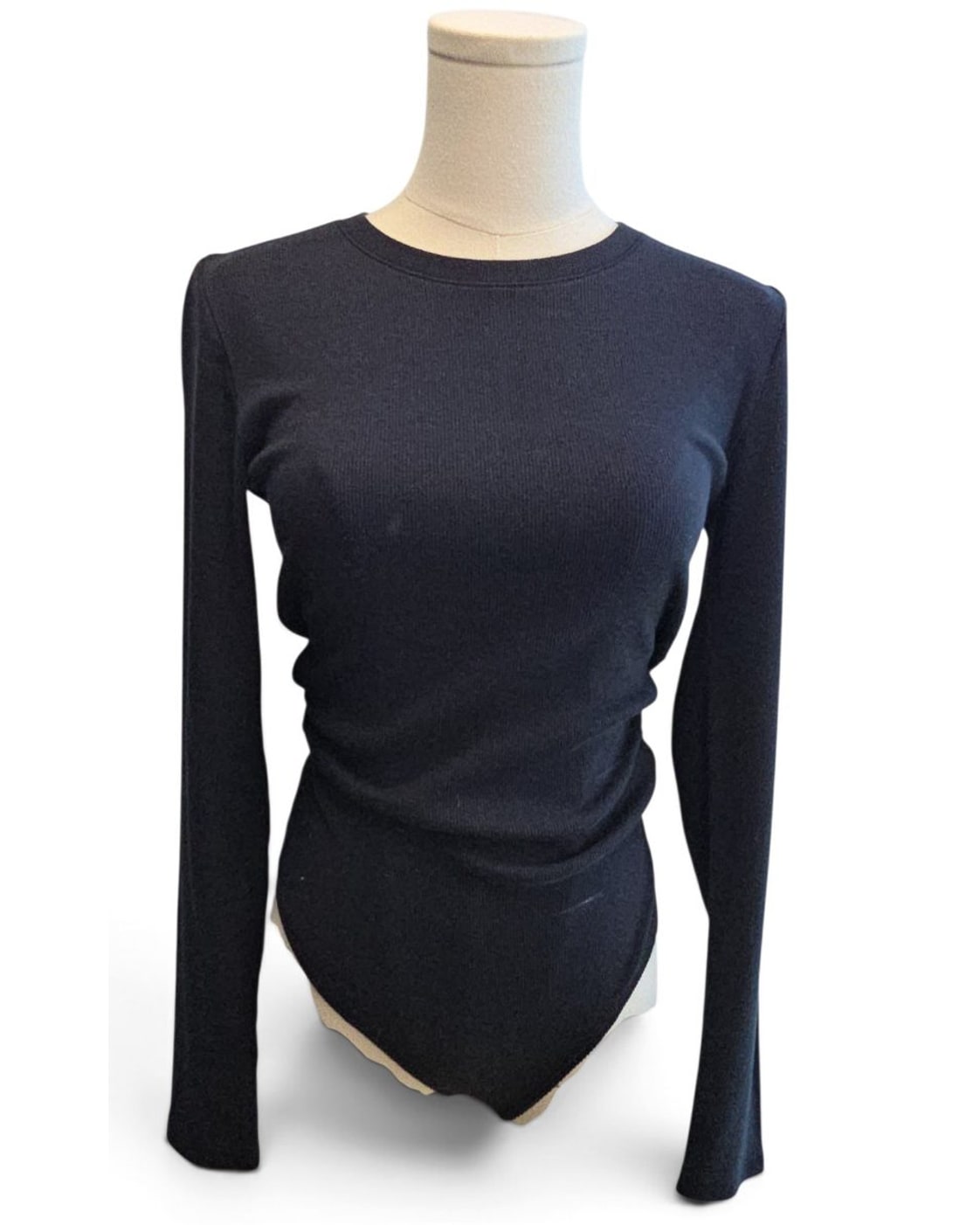 Abercrombie & Fitch Ribbed Long-Sleeve Crewneck Bodysuit