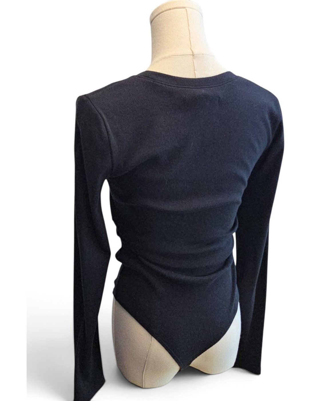 Abercrombie & Fitch Ribbed Long-Sleeve Crewneck Bodysuit