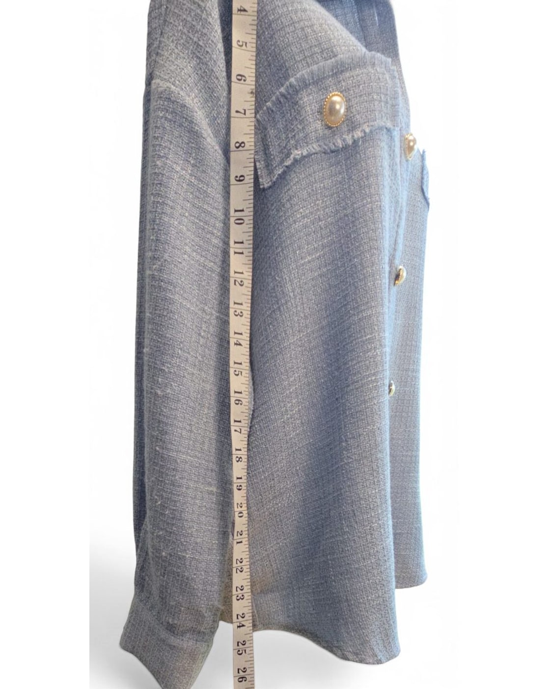 ANDRÉE BY UNIT Tweed Pearl-Button Shirt Jacket