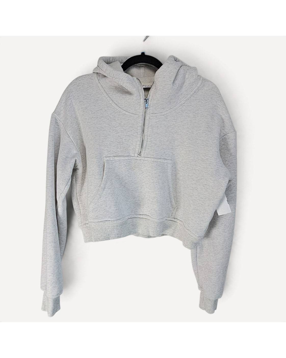Grey TIC TOC Cropped Quarter-Zip Fleece Hoodie, size M – photo 4