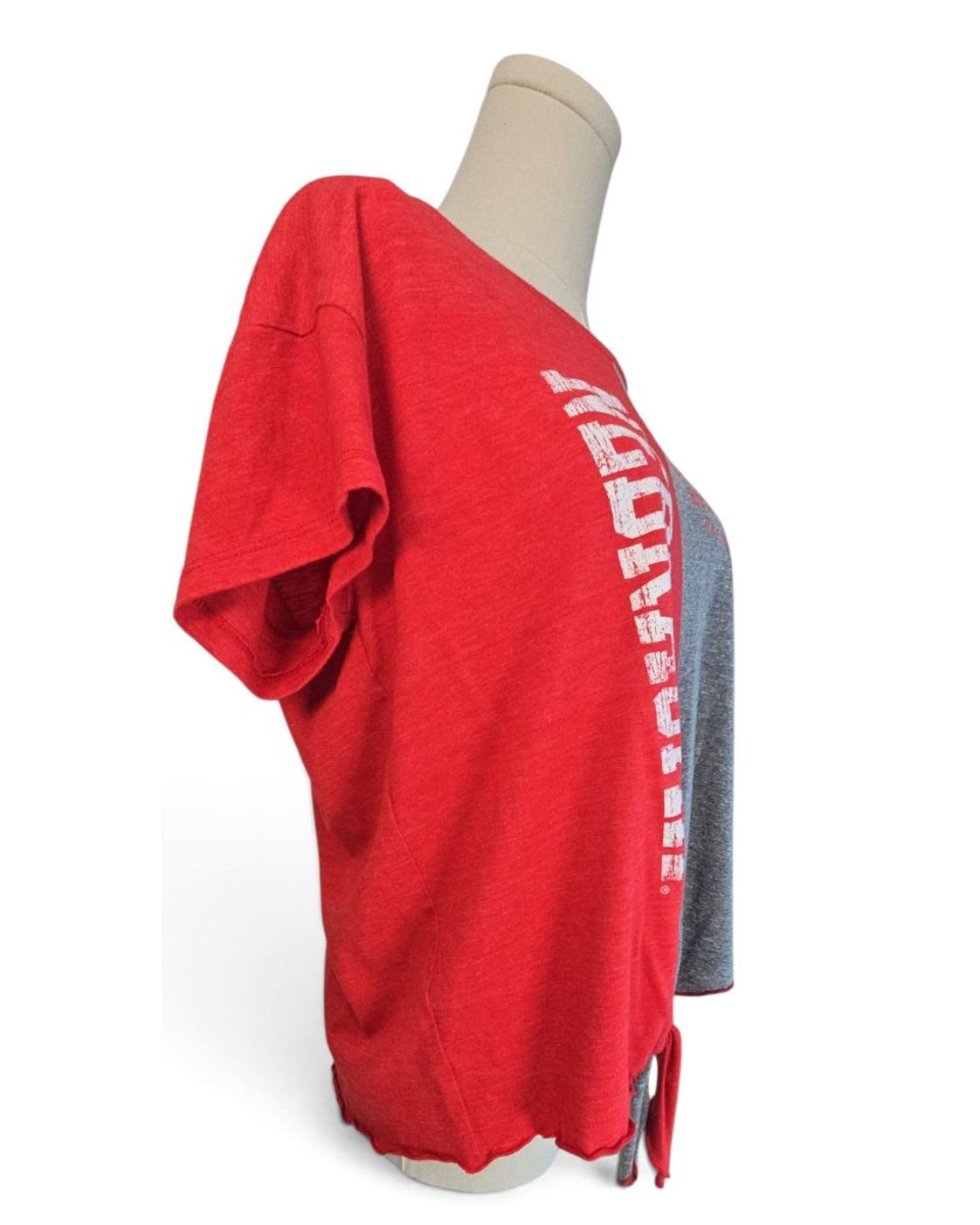 Blue 84 Nebraska Colorblock Tie-Front T-Shirt