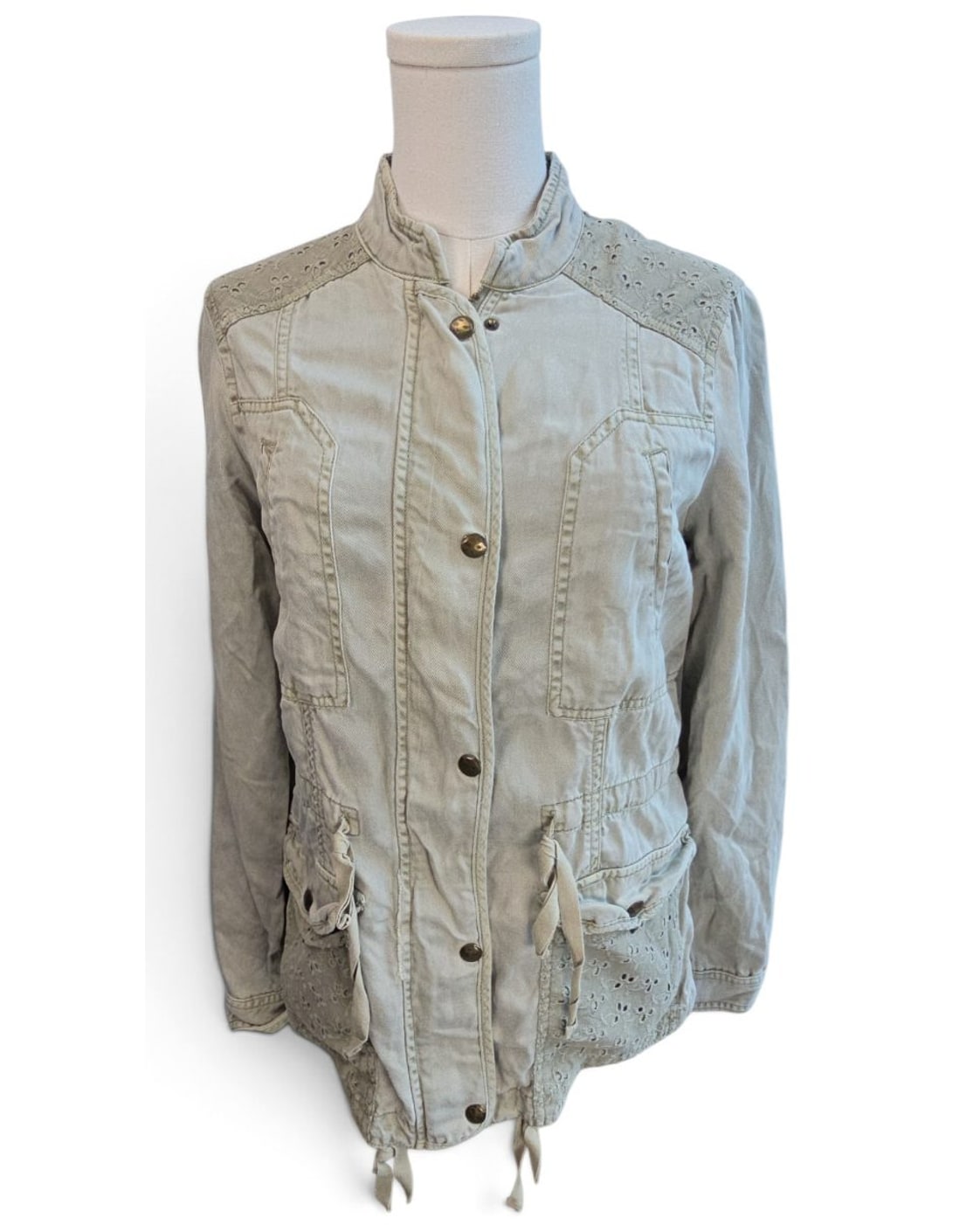 Green MAX JEANS Eyelet Utility Jacket, size S