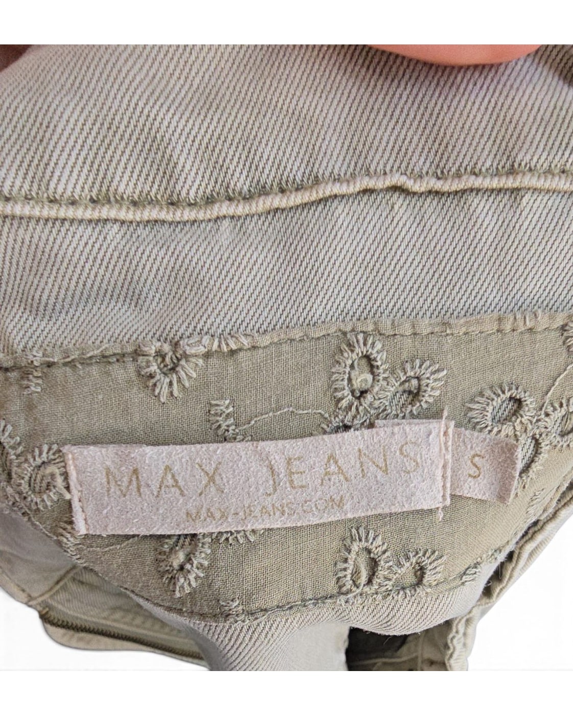 Green MAX JEANS Eyelet Utility Jacket, size S – photo 5
