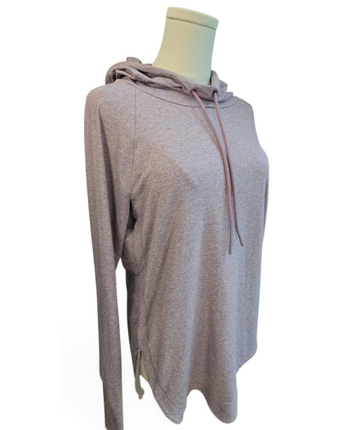 Purple ATHLETA Essence Hooded Tunic Top, size S