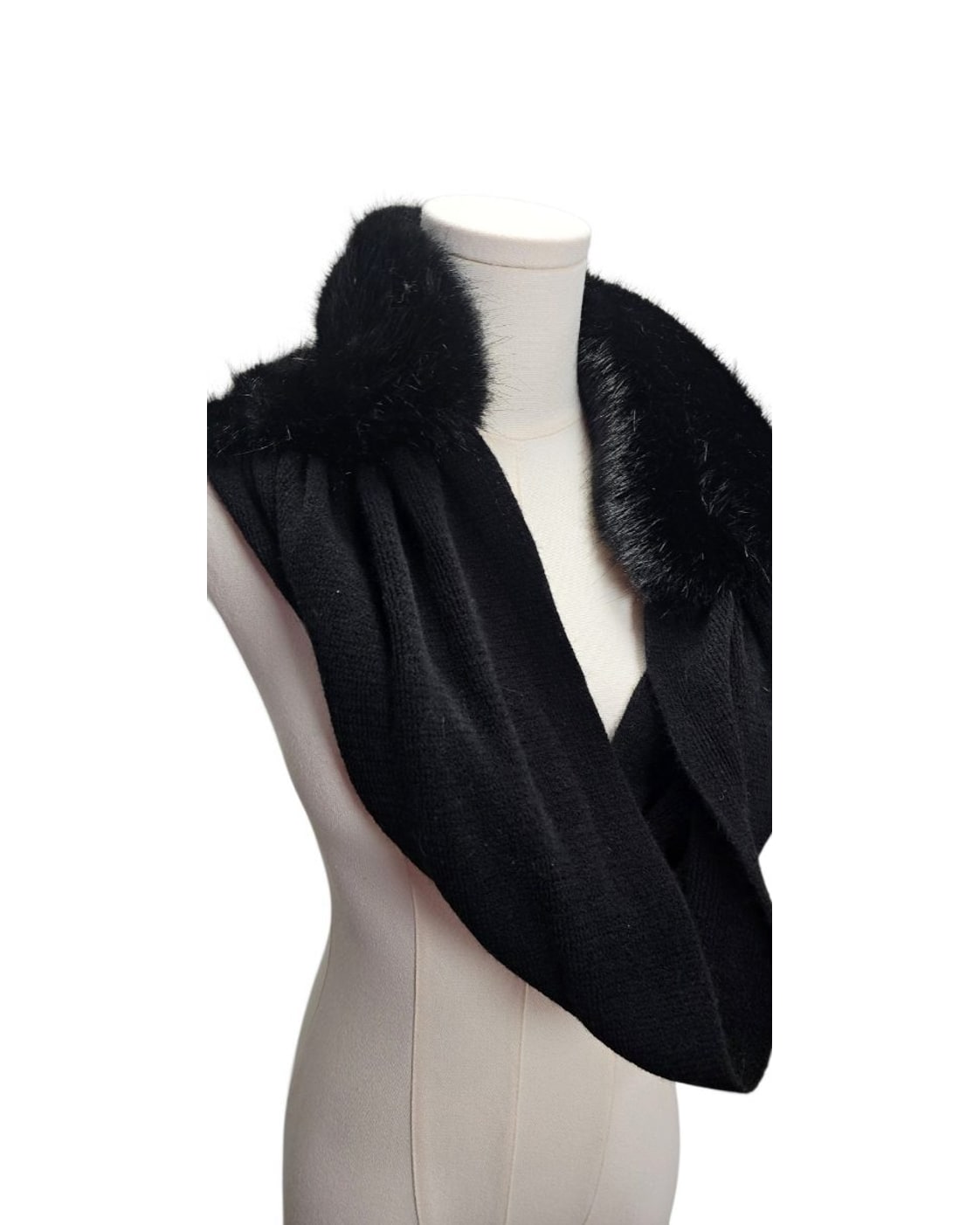 cabi Faux-Fur Trim Infinity Scarf