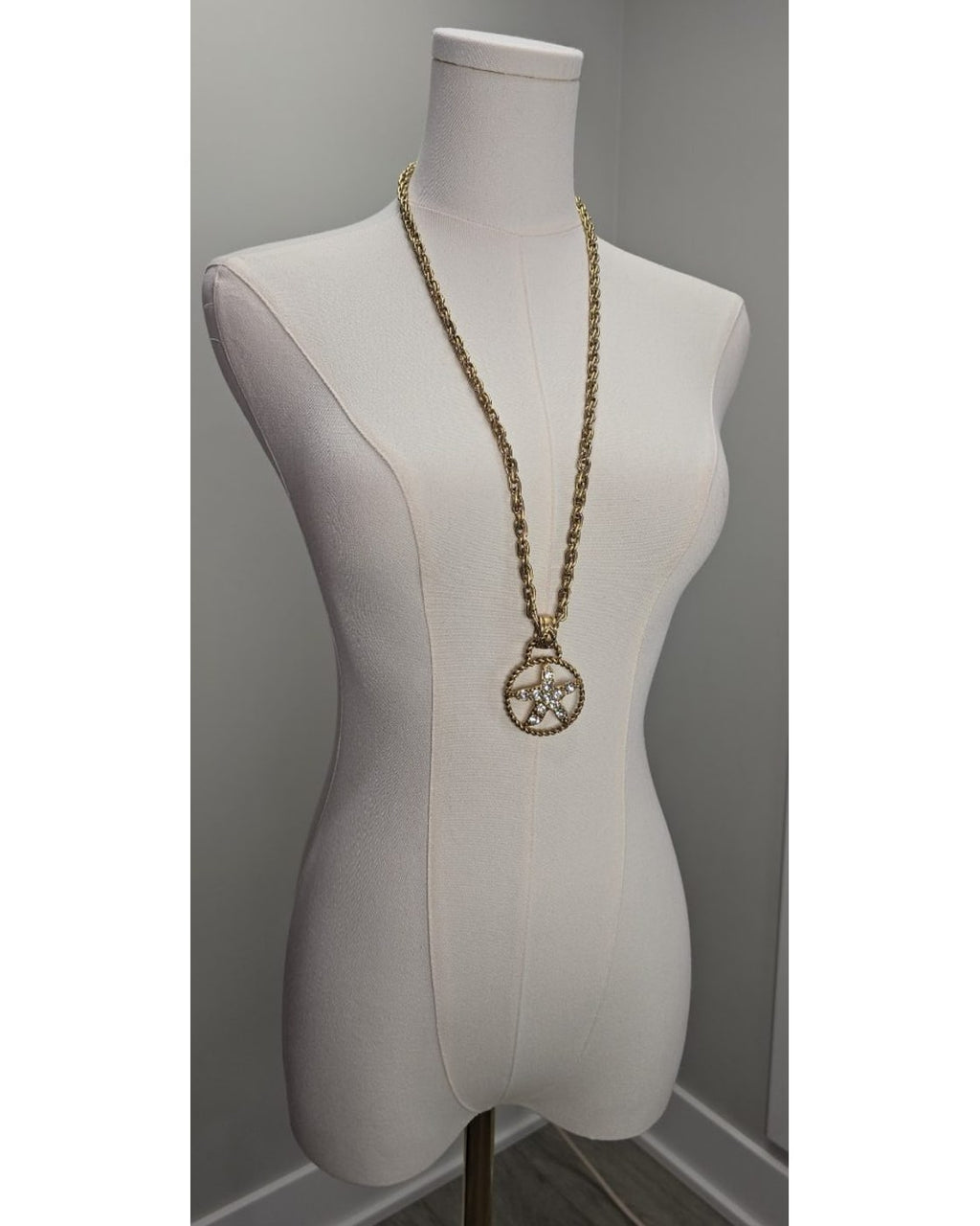 Crystal Starfish Medallion Necklace