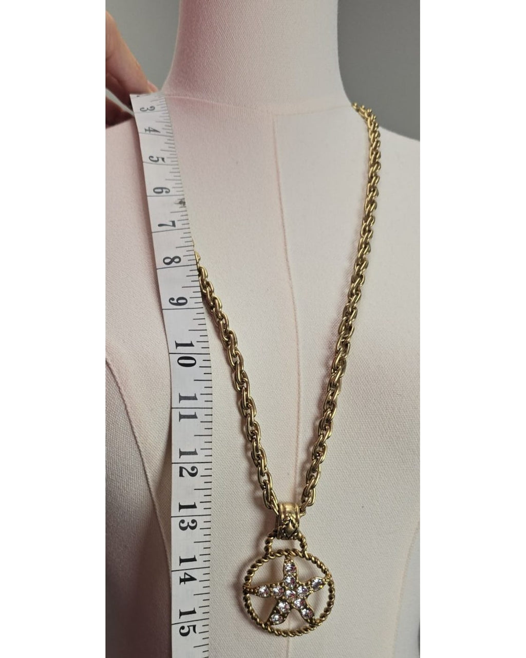 Crystal Starfish Medallion Necklace