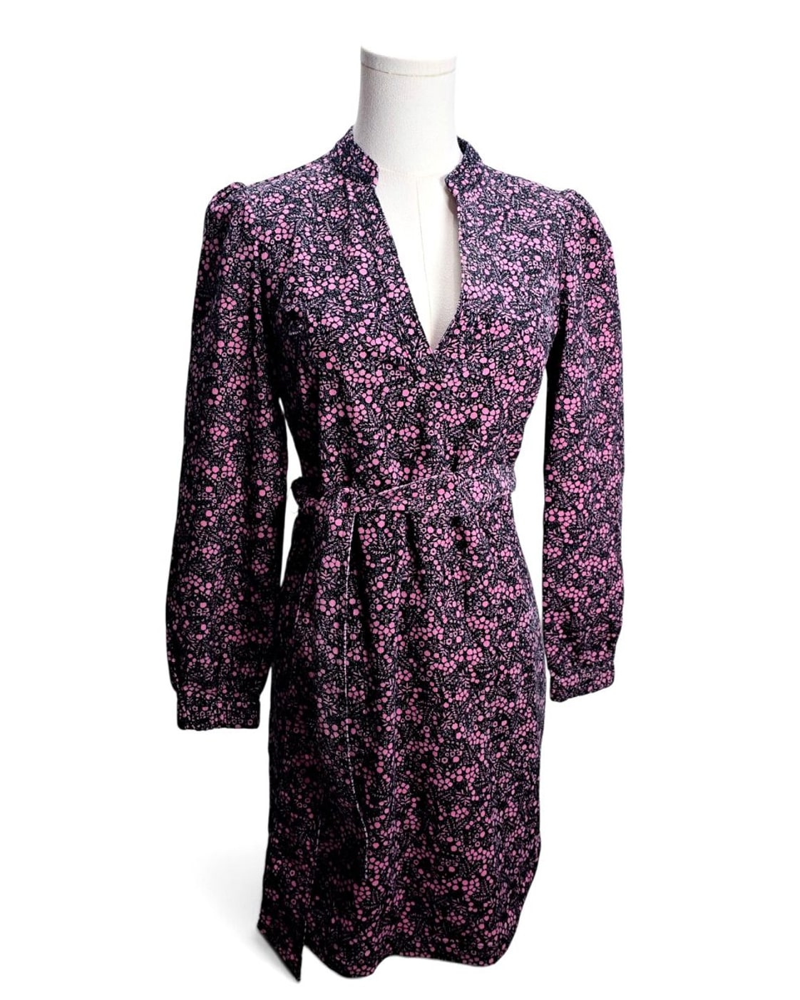 Boden Floral Tie-Waist Mini Dress