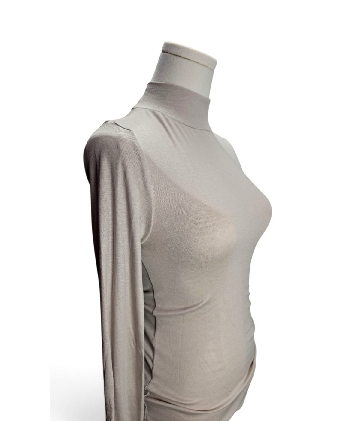 Beige By Together Ribbed Long-Sleeve Mock-Neck Top - NWT, size S – photo 2