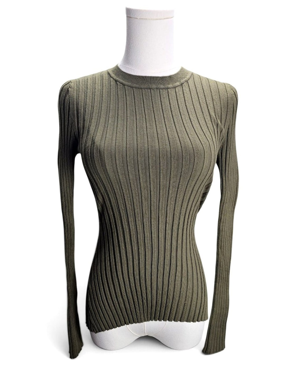 TIBI Sculpted Ribbed Crewneck Sweater