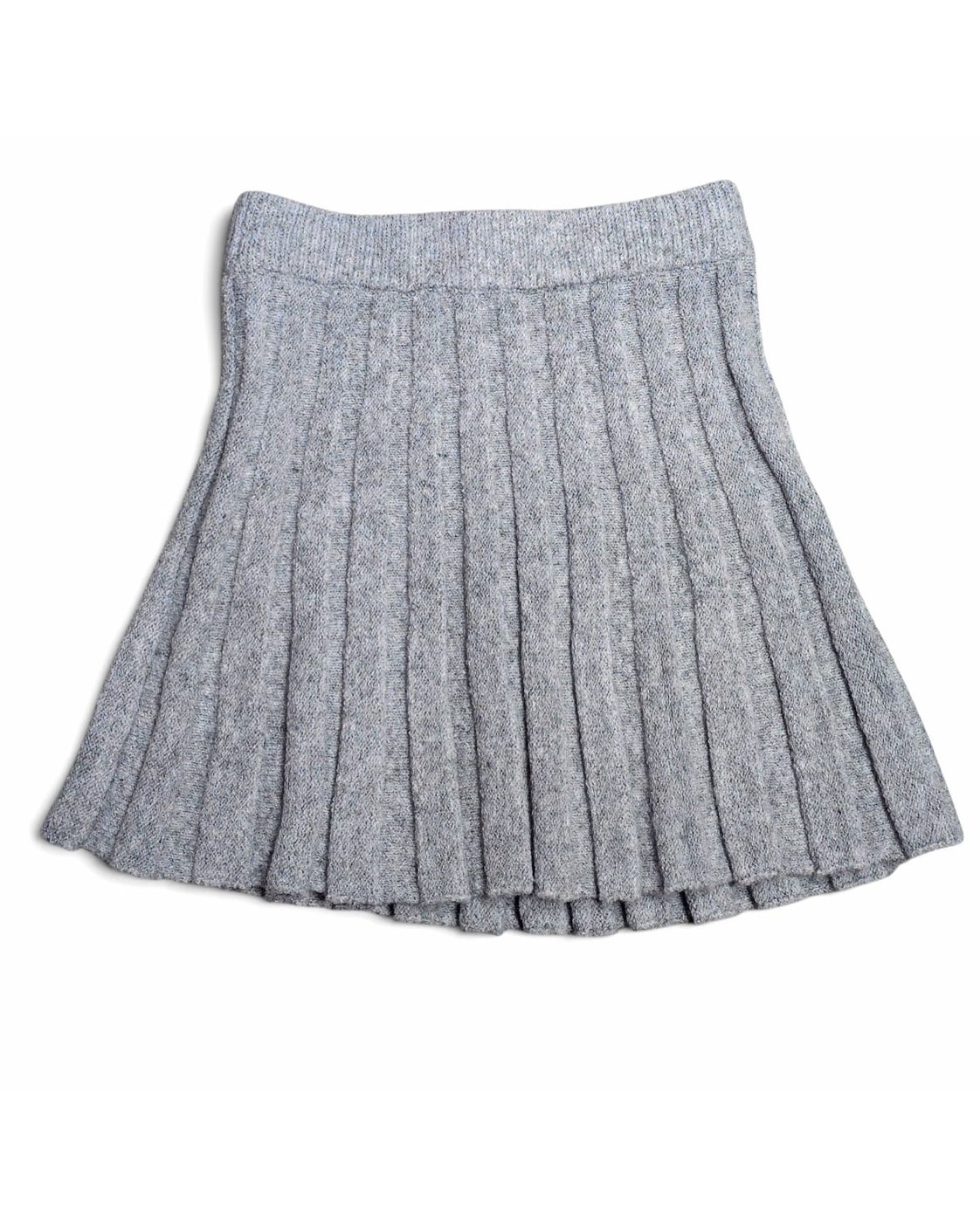Pleated Knit Mini Skirt