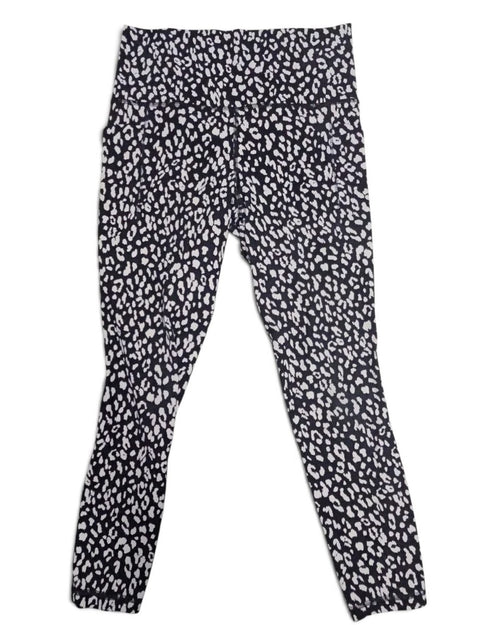 White ATHLETA Animal Print Salutation Stash Pocket II 7/8 Leggings, size S