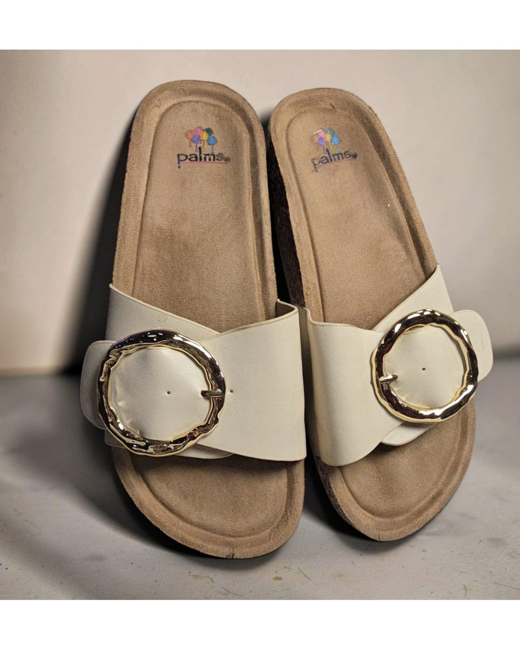 palms Oversized Buckle Platform Slide Sandals