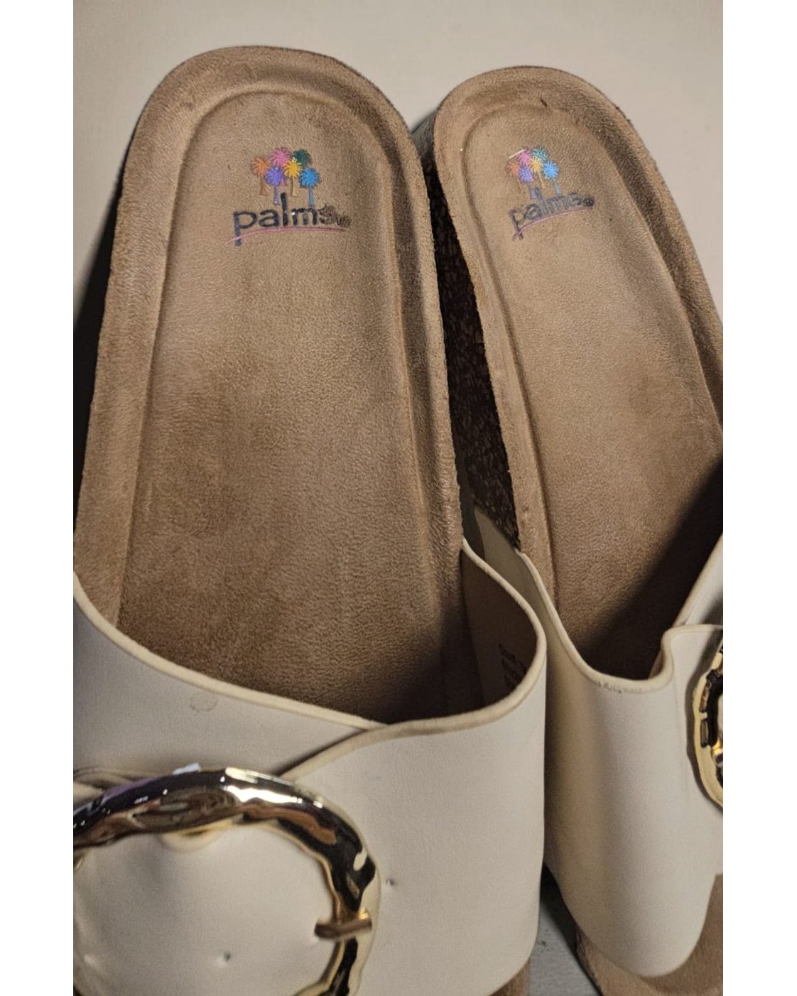 palms Oversized Buckle Platform Slide Sandals